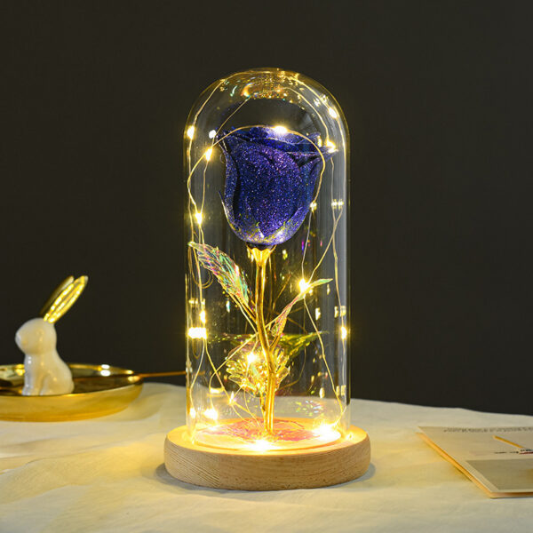 ⁦Valentines Day Gift  For Girlfriend Eternal Rose Flowers LED Light In Glass Cover Day Wedding Decoration Favors Mother Day Female Gift  Gift⁩ - الصورة ⁦7⁩