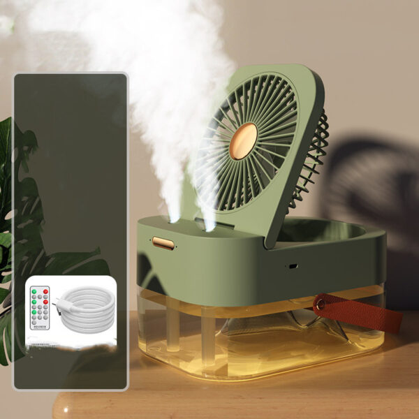 ⁦Humidifier Spray Fan Portable Fan Air Cooler Air Humidifier USB Mist Fan Desktop Fan With Night Light For Summer Home Appliance⁩ - الصورة ⁦2⁩