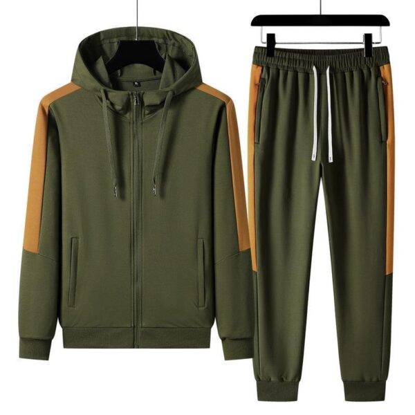 ⁦Morning Run Workout Autumn Men Leisure Set Hooded⁩ - الصورة ⁦4⁩