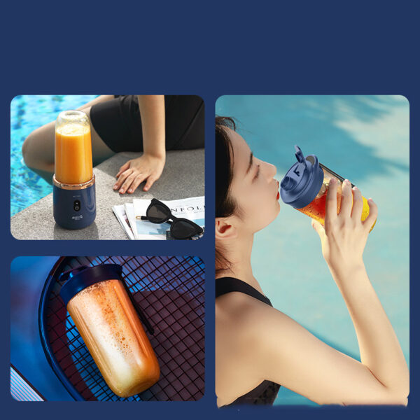 ⁦6blade Portable Blender Mini Juicer Cup Extractor Smoothie USB Charging Fruit Squeezer Blender Food Mixer Ice Crusher Portable Juicer Machine⁩ - الصورة ⁦3⁩