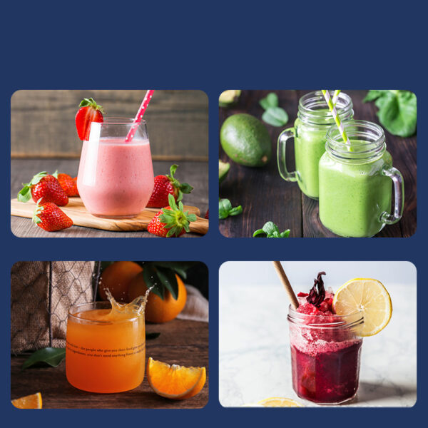 ⁦6blade Portable Blender Mini Juicer Cup Extractor Smoothie USB Charging Fruit Squeezer Blender Food Mixer Ice Crusher Portable Juicer Machine⁩ - الصورة ⁦4⁩