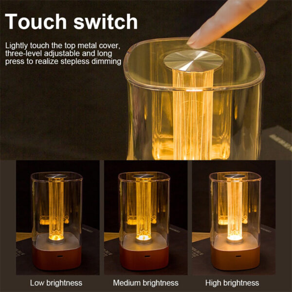 ⁦New LED Touch Atmosphere Light USB Charging Eye Protection Bedside Bedroom Lamp Bar Restaurant Garden Decoration Night Light Home Decor⁩ - الصورة ⁦8⁩