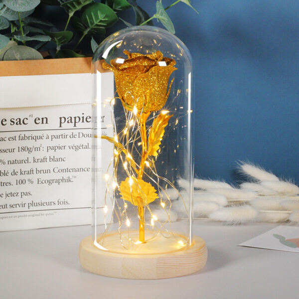 ⁦Valentines Day Gift  For Girlfriend Eternal Rose Flowers LED Light In Glass Cover Day Wedding Decoration Favors Mother Day Female Gift  Gift⁩ - الصورة ⁦10⁩