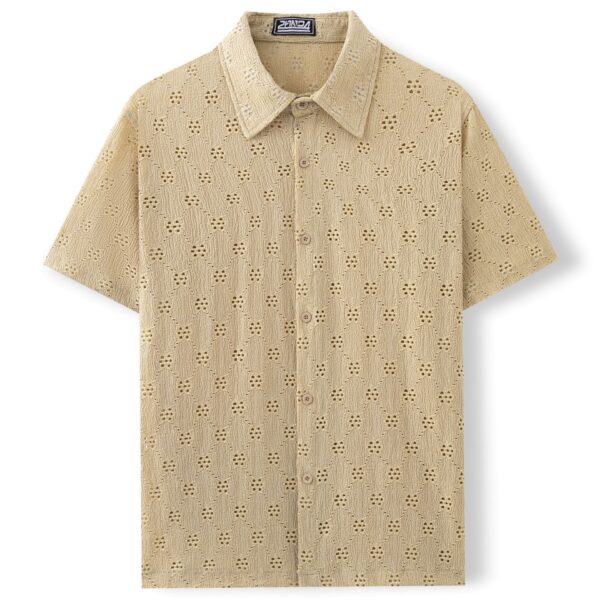 ⁦Hollow Jacquard Summer Casual Short Sleeve⁩ - الصورة ⁦5⁩