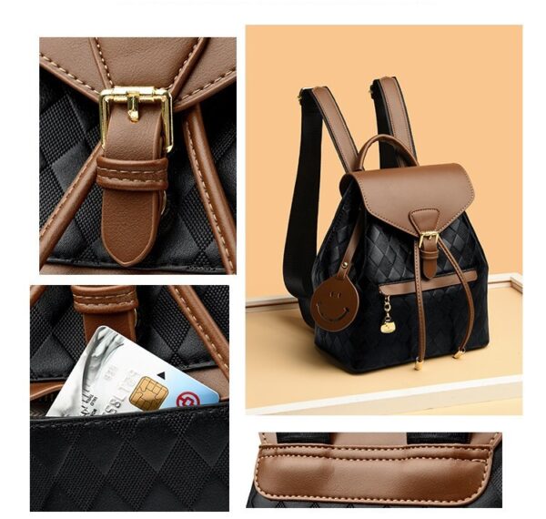 ⁦Female Backpack Casual Multifunction Women Leather Backpack Shoulder School Travel Back Pack⁩ - الصورة ⁦4⁩