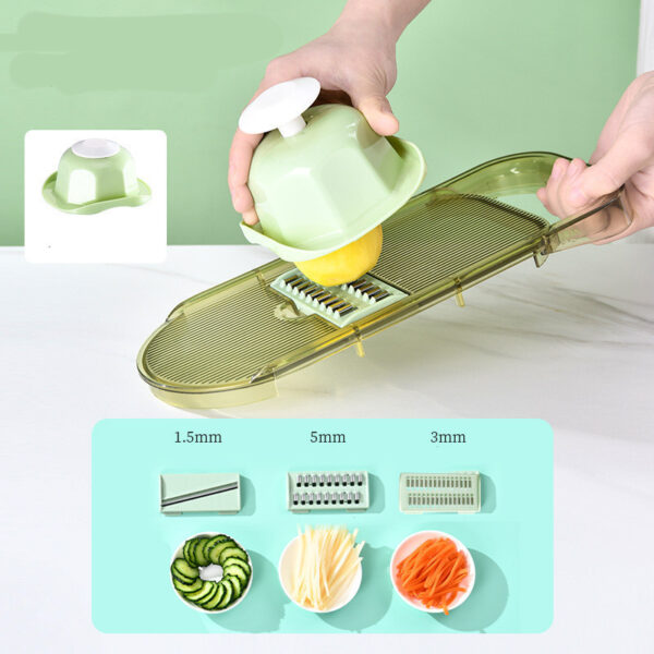 ⁦Multifunction Transparent Vegetable Cutter Steel Blade Potato Slicer Fruit Shred Dicing Blades Carrot Cheese Grater Chopper Kitchen Gadgets⁩ - الصورة ⁦3⁩