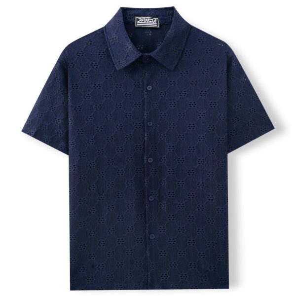 ⁦Hollow Jacquard Summer Casual Short Sleeve⁩ - الصورة ⁦4⁩