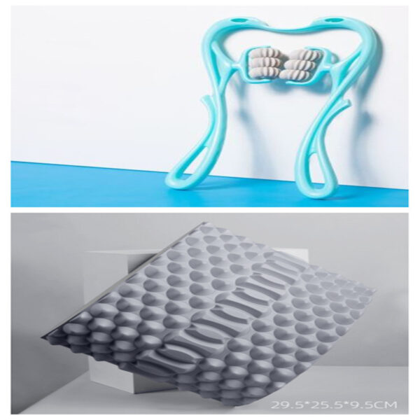 ⁦Multifunctional Manual Six-wheel Neck Massager Massage Relieve Roller Massage Tool⁩ - الصورة ⁦6⁩