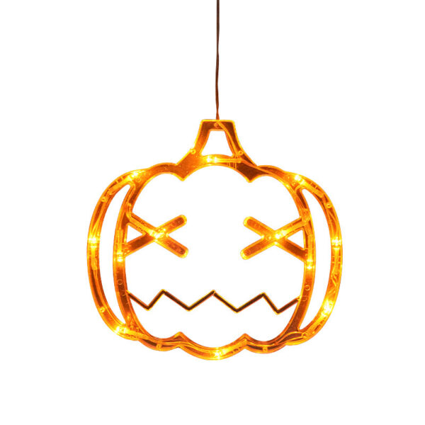 ⁦Halloween Window Hanging LED Lights Spider Pumpkin Hanging Ghost Horror Atmosphere Lights Holiday Party Decorative Lights Home Decor⁩ - الصورة ⁦9⁩
