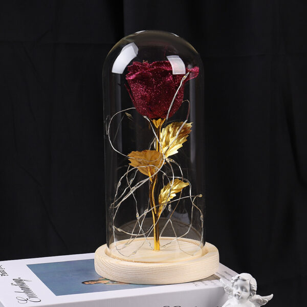 ⁦Valentines Day Gift  For Girlfriend Eternal Rose Flowers LED Light In Glass Cover Day Wedding Decoration Favors Mother Day Female Gift  Gift⁩ - الصورة ⁦5⁩