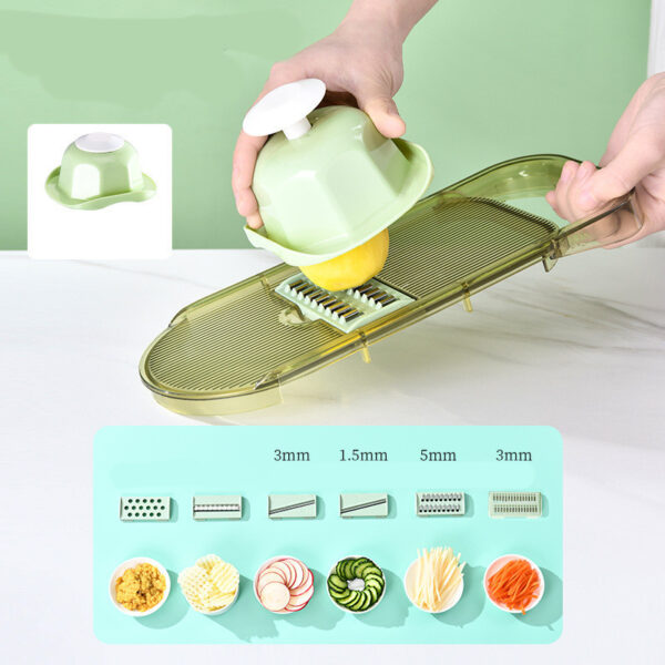 ⁦Multifunction Transparent Vegetable Cutter Steel Blade Potato Slicer Fruit Shred Dicing Blades Carrot Cheese Grater Chopper Kitchen Gadgets⁩ - الصورة ⁦4⁩