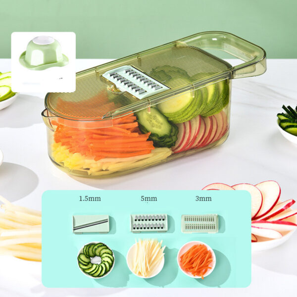 ⁦Multifunction Transparent Vegetable Cutter Steel Blade Potato Slicer Fruit Shred Dicing Blades Carrot Cheese Grater Chopper Kitchen Gadgets⁩ - الصورة ⁦6⁩
