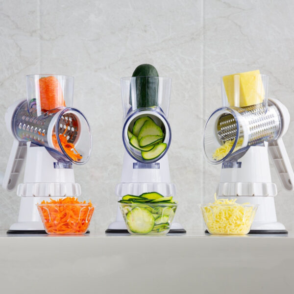 ⁦3 In 1 Vegetable Slicer Manual Kitchen Accessories Grater For Vegetable Cutter Round Chopper Mandolin Shredder Potato Home Kitchen Supplies Kitchen Gadgets⁩ - الصورة ⁦3⁩
