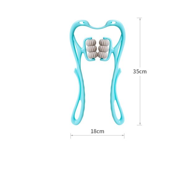 ⁦Multifunctional Manual Six-wheel Neck Massager Massage Relieve Roller Massage Tool⁩ - الصورة ⁦3⁩