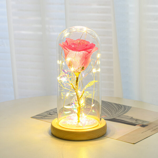 ⁦Valentines Day Gift  For Girlfriend Eternal Rose Flowers LED Light In Glass Cover Day Wedding Decoration Favors Mother Day Female Gift  Gift⁩ - الصورة ⁦9⁩