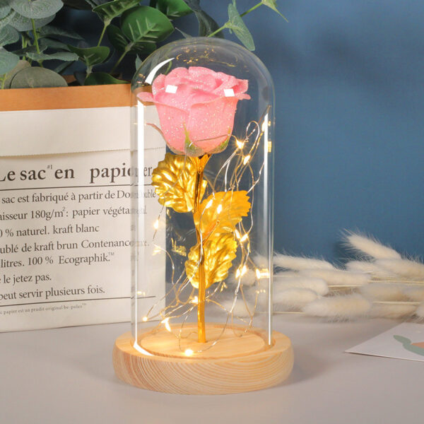 ⁦Valentines Day Gift  For Girlfriend Eternal Rose Flowers LED Light In Glass Cover Day Wedding Decoration Favors Mother Day Female Gift  Gift⁩ - الصورة ⁦8⁩