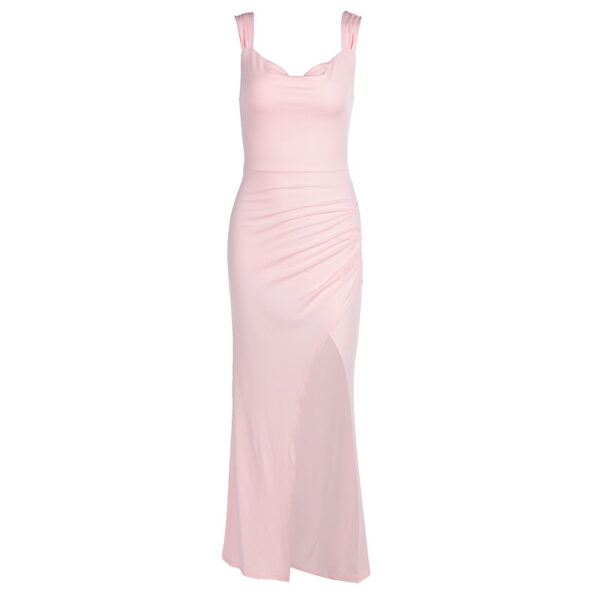 ⁦Slim Sleeveless Slit Dress With Back Tie Design Fashion Temperament Dresses For Women Clothing⁩ - الصورة ⁦7⁩