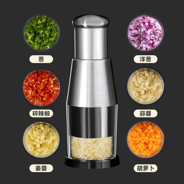 ⁦Garlic Crusher Onion Chopper Multipeler Vegetables Chopper Manual Garlic Press Machine Garlic Squeezer Kitchen Gadget⁩ - الصورة ⁦7⁩